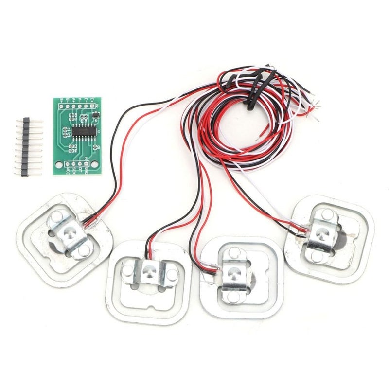 Chiffonade HX711 Weight Sensor Kit 4Pcs 50kg Half-Bridge Strain Gauges + 24-Bit Module with Programmable Amplifier for DIY Scales - Image 1